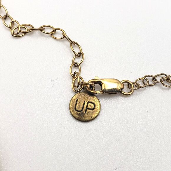 Brushed Matte Gold Tone Large Scrollwork Pendant Chain Necklace Boho - Picture 6 of 10